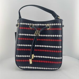 Tommy Hilfiger Black and Red Dot Shoulder Bag
